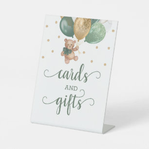Teddy Bear Kaarten en Gifts Baby shower Reclamebord Met Voetstuk