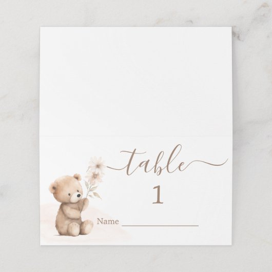 Teddy Bear kaarten plaatsen Plaatskaartje (Buitenkant ongevouwen)