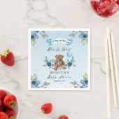 Teddy Bear kan het Baby shower blauw wachten Servet (Insitu)