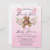 Teddy Bear kan wachten op het Baby shower van een  Kaart (Voorkant)