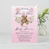 Teddy Bear kan wachten op het Baby shower van een  Kaart (Staand voorkant)