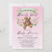 Teddy Bear kan wachten op het Baby shower van een Kaart (Voorkant)