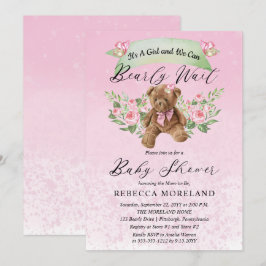 Teddy Bear kan wachten op het Baby shower van een  Kaart