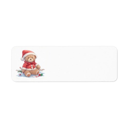 Teddy Bear Kerst Adresetiketten Etiket (Voorkant)