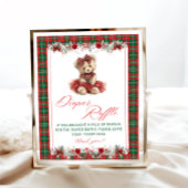 Teddy Bear Kerst Baby shower Luier Raffle Poster