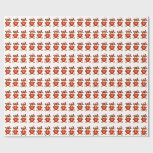 Teddy Bear-kerstcadeaupapier Cadeaupapier (Vlak)