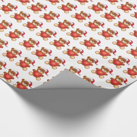 Teddy Bear-kerstcadeaupapier Cadeaupapier (Hoek)
