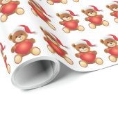 Teddy Bear-kerstcadeaupapier Cadeaupapier (Rol Hoek)