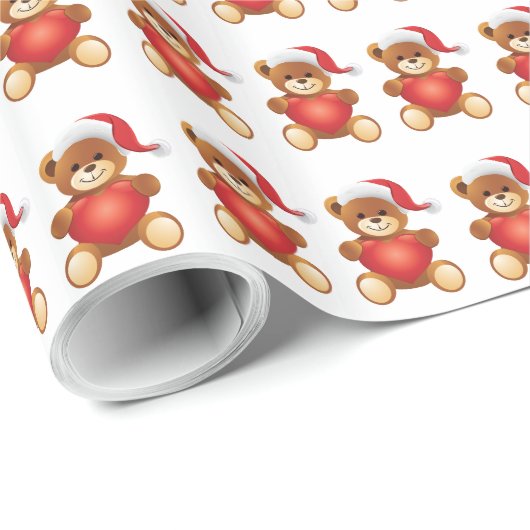 Teddy Bear-kerstcadeaupapier Cadeaupapier (Rol Hoek)
