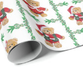 Teddy Bear-kerstcadeaupapier voor kerstcadeautjes Cadeaupapier (Rol Hoek)