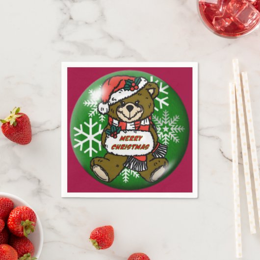 Teddy Bear Kerstfeestay Napkins Servetten (Insitu)