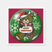 Teddy Bear Kerstfeestay Napkins Servetten (Voorkant)
