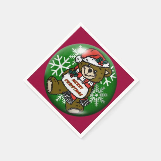 Teddy Bear Kerstfeestay Napkins Servetten (Hoek)