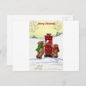 Teddy Bear-kerstkaart Feestdagenkaart (Voorkant / Achterkant)