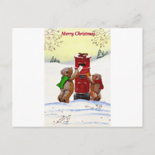 Teddy Bear-kerstkaart Feestdagenkaart