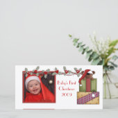 Teddy Bear-kerstkaart Feestdagenkaart (Staand voorkant)