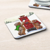 Teddy Bear-kerstkaart Onderzetter (Linkerzijde)