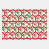 Teddy Bear Kerstmis 3 Coördinatie Inpakpapier Vel (Voorkant 3)