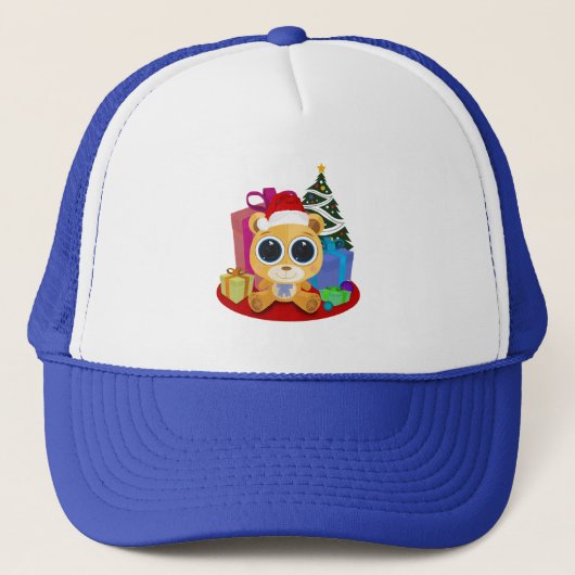 Teddy Bear - Kerstmis Trucker Pet (Voorkant)