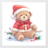 Teddy Bear Kerstmis Venster Cling Raamsticker (Vel)