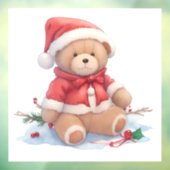 Teddy Bear Kerstmis Venster Cling Raamsticker (Vel 3)