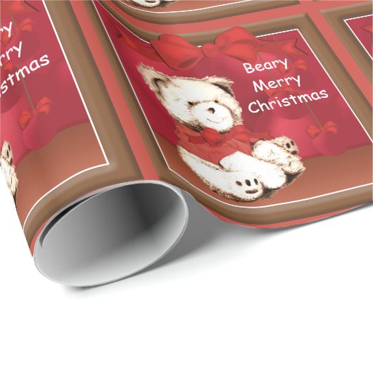 Teddy Bear-kerstpapier Cadeaupapier (Rol Hoek)