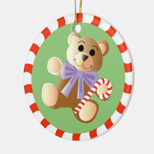 Teddy Bear-kerstversiering Keramisch Ornament (Links)