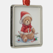 Teddy Bear-kerstversiering Metalen Ornament (Rechts)