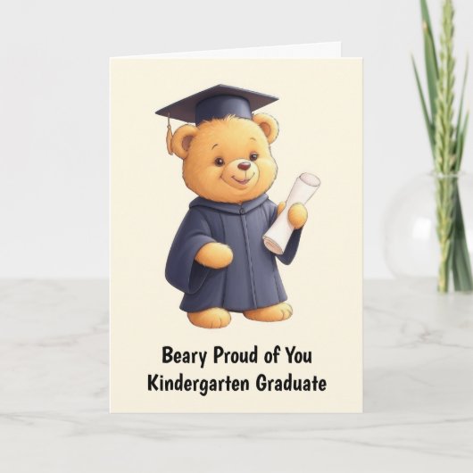 Teddy Bear Kindergarten Afstuderen Kaart (Voorkant)