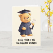 Teddy Bear Kindergarten Afstuderen Kaart (Gele Bloem)