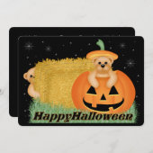 Teddy Bear Kind's Halloween-feestuitnodiging Kaart (Voorkant / Achterkant)