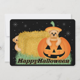 Teddy Bear Kind's Halloween-feestuitnodiging Kaart