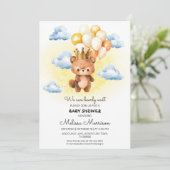 Teddy Bear King Baby Boy Shower Kaart (Staand voorkant)