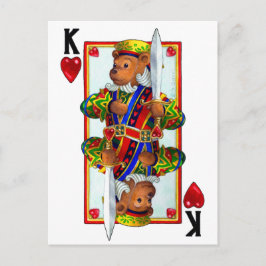 Teddy Bear King of Hearts Briefkaart
