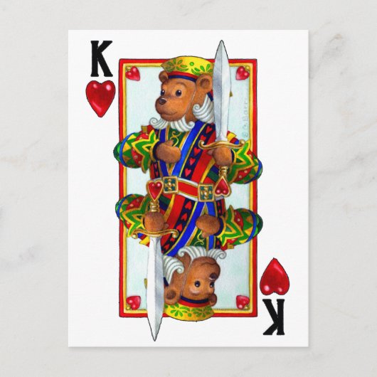 Teddy Bear King of Hearts Briefkaart (Voorkant)