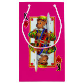 Teddy Bear King of Hearts Gift Bag Klein Cadeauzakje (Achterkant)