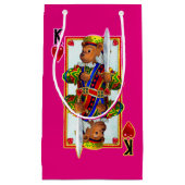 Teddy Bear King of Hearts Gift Bag Klein Cadeauzakje (Voorkant)