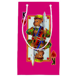 Teddy Bear King of Hearts Gift Bag Klein Cadeauzakje