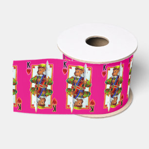Teddy Bear King of Hearts Grosgrain Lint