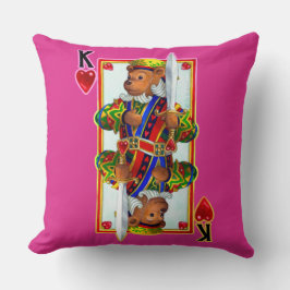 Teddy Bear King of Hearts Kussen