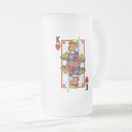 Teddy Bear King of Hearts Matglas Bierpul (Voorkant rechts)