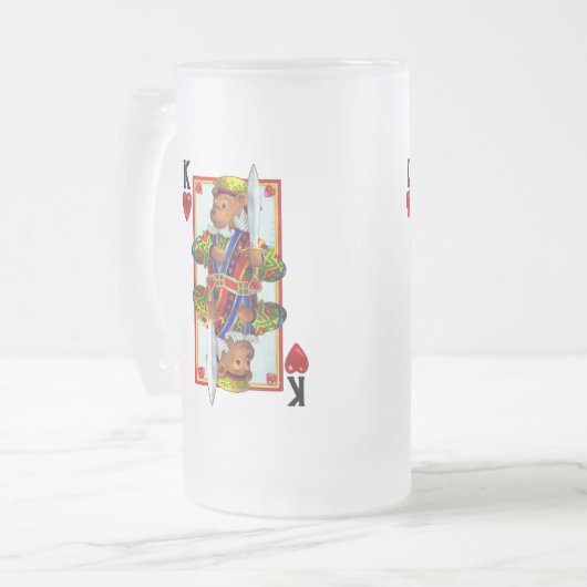 Teddy Bear King of Hearts Matglas Bierpul (Voorkant links)