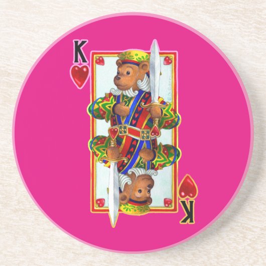 Teddy Bear King of Hearts Onderzetter (Voorkant)