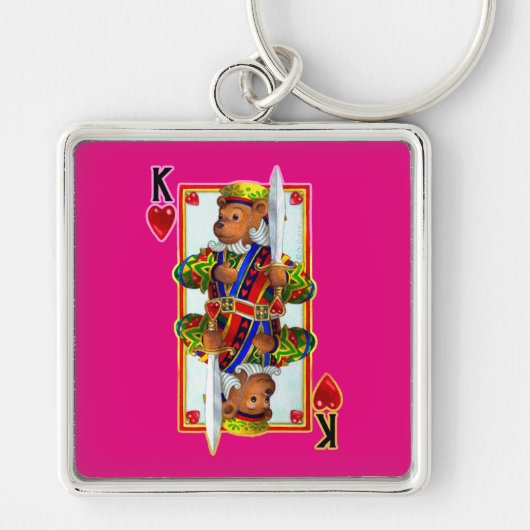 Teddy Bear King of Hearts Sleutelhanger (Voorkant)
