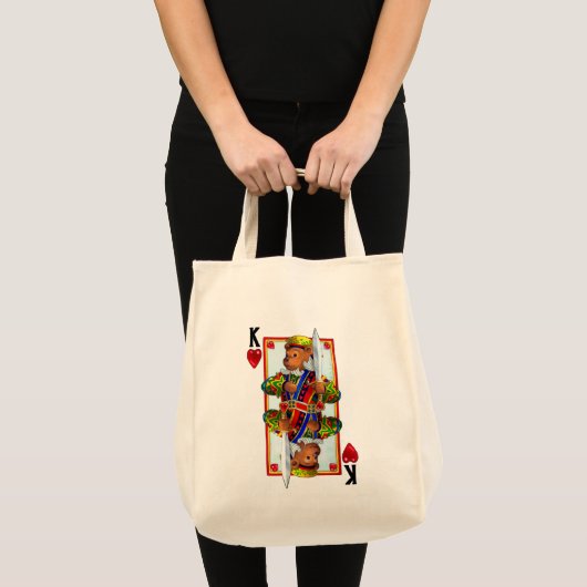 Teddy Bear King of Hearts Tote Bag (Voorkant (product))