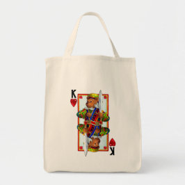 Teddy Bear King of Hearts Tote Bag