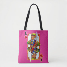 Teddy Bear King of Hearts Tote Bag