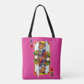 Teddy Bear King of Hearts Tote Bag (Achterkant)
