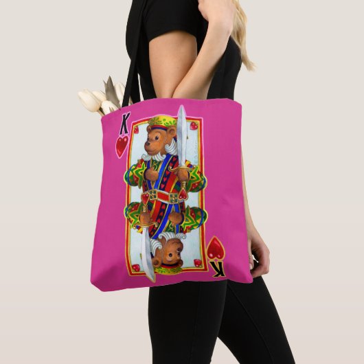 Teddy Bear King of Hearts Tote Bag (Dichtbij)