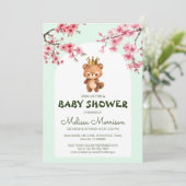 Teddy Bear King Sakura Baby Jongen Douche Kaart (Staand voorkant)